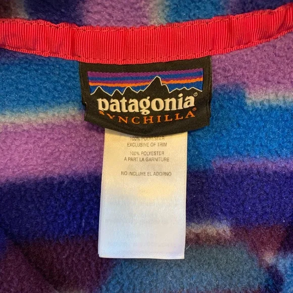 Patagonia Lightweight Synchilla Snap-T Fleece Pullover Purple Blue Aztec print - Picture 12 of 17